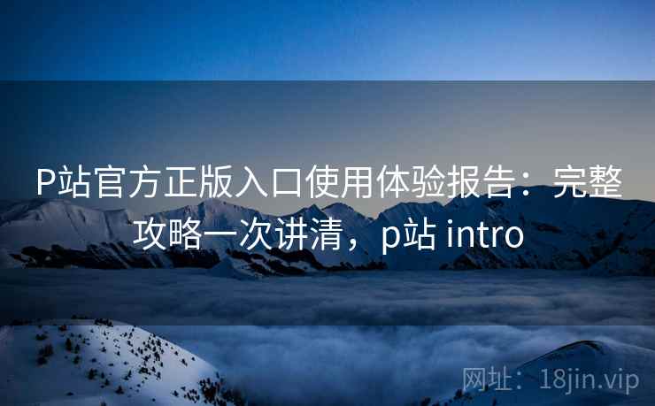 P站官方正版入口使用体验报告：完整攻略一次讲清，p站 intro