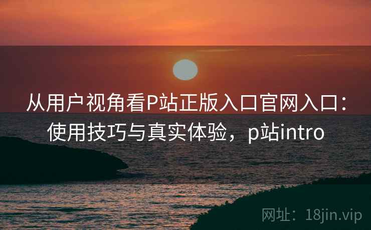 从用户视角看P站正版入口官网入口：使用技巧与真实体验，p站intro