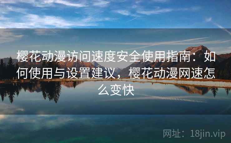 樱花动漫访问速度安全使用指南：如何使用与设置建议，樱花动漫网速怎么变快