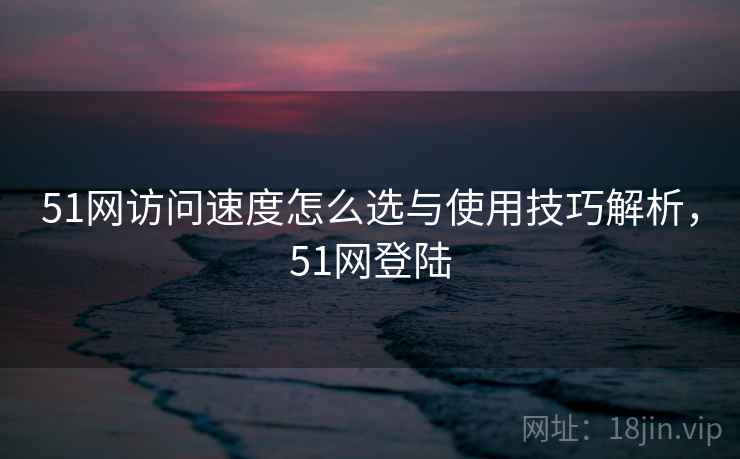 51网访问速度怎么选与使用技巧解析，51网登陆