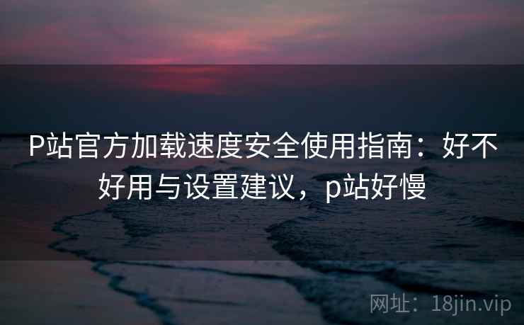 P站官方加载速度安全使用指南：好不好用与设置建议，p站好慢