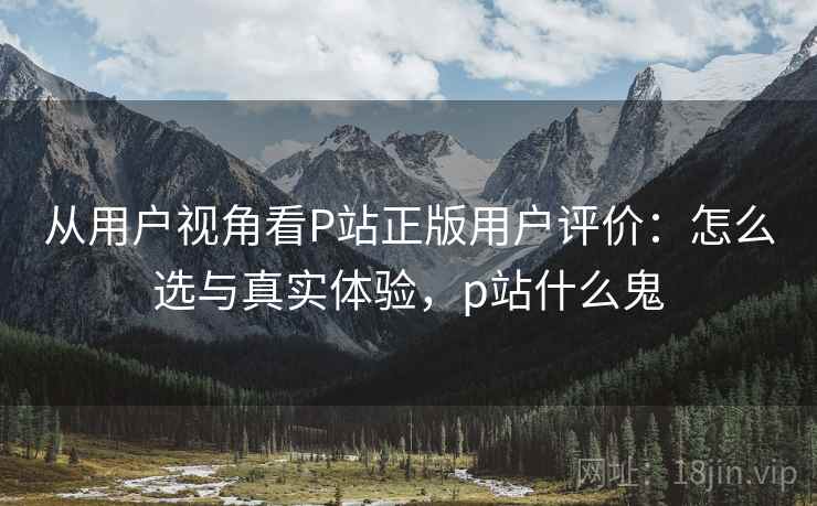 从用户视角看P站正版用户评价：怎么选与真实体验，p站什么鬼