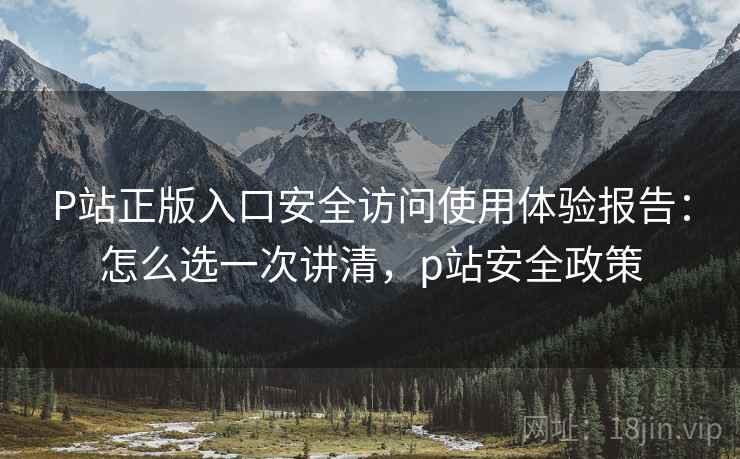 P站正版入口安全访问使用体验报告：怎么选一次讲清，p站安全政策